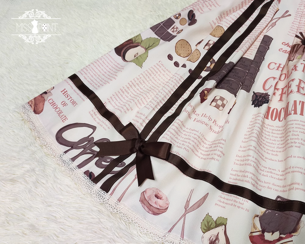 【予約販売】Coffee Break チョコレートプリントスカート
