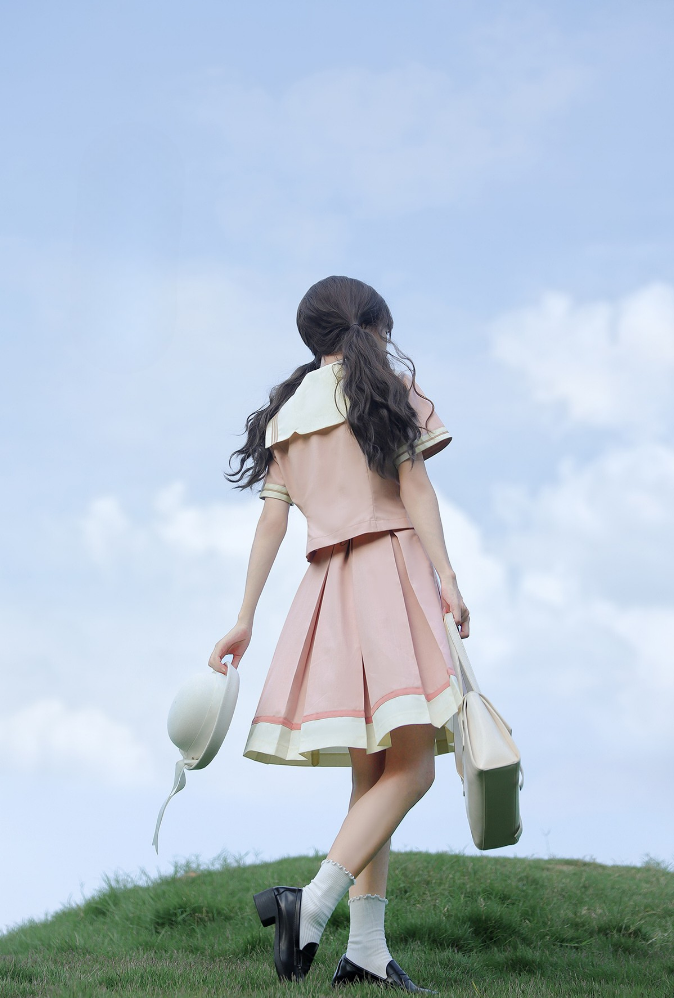 初桜 リボンタイ付きセーラーカラートップス