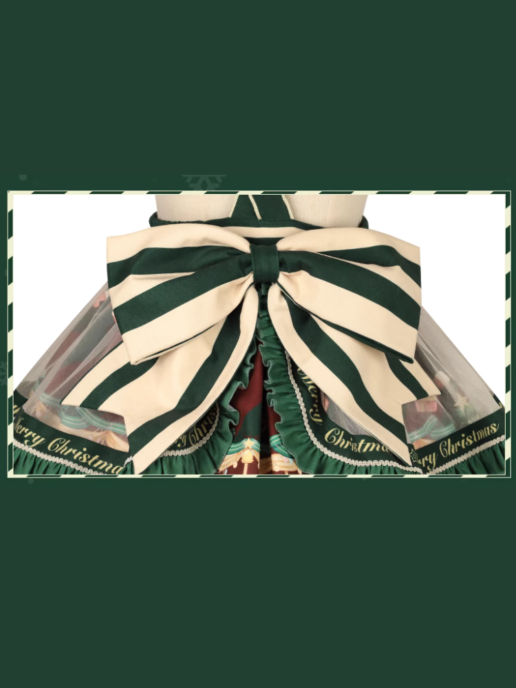 Netherland dwarf and Christmas tree jumper skirt with fur tippet