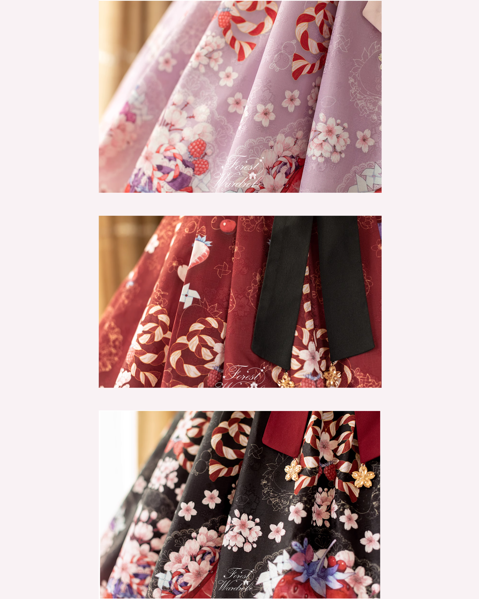 Strawberry and cherry blossom Japanese loli jumper skirt