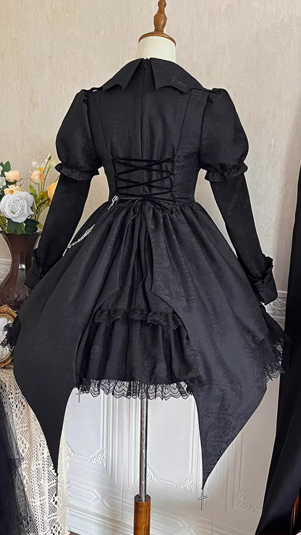 Black Rose Princess コウモリスカート長袖ワンピース
