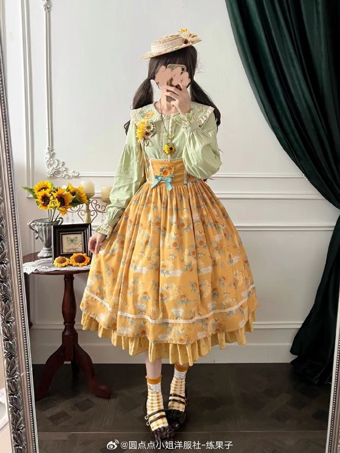 【予約販売】Gardening Sunflower コルセットジャンパースカート