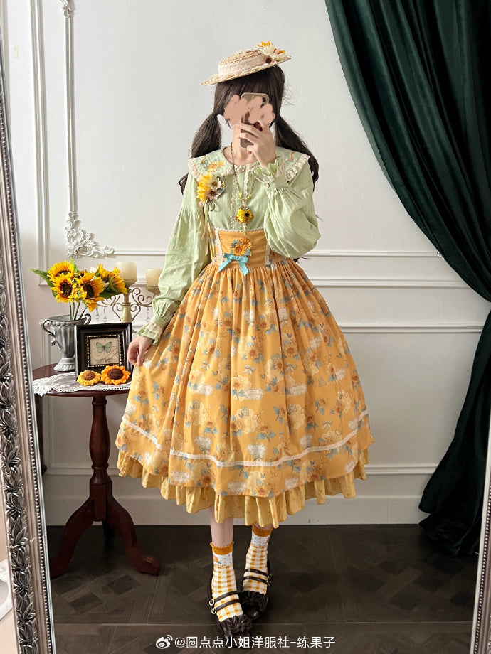 【予約販売】Gardening Sunflower コルセットジャンパースカート