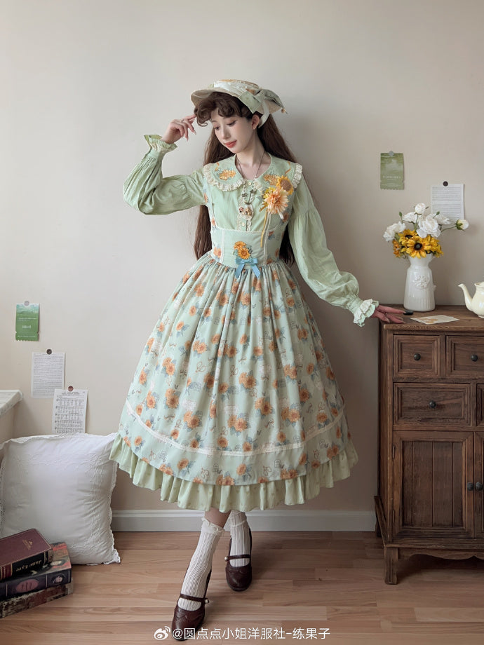 【予約販売】Gardening Sunflower コルセットジャンパースカート