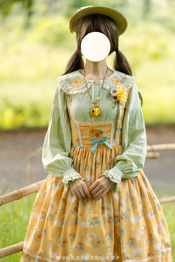 【予約販売】Gardening Sunflower コルセットジャンパースカート
