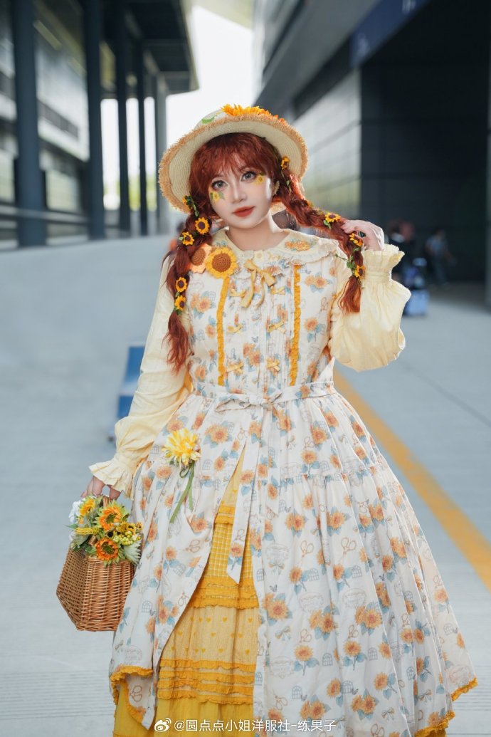 【予約販売】Gardening Sunflower ジャンパースカート プリントタイプ