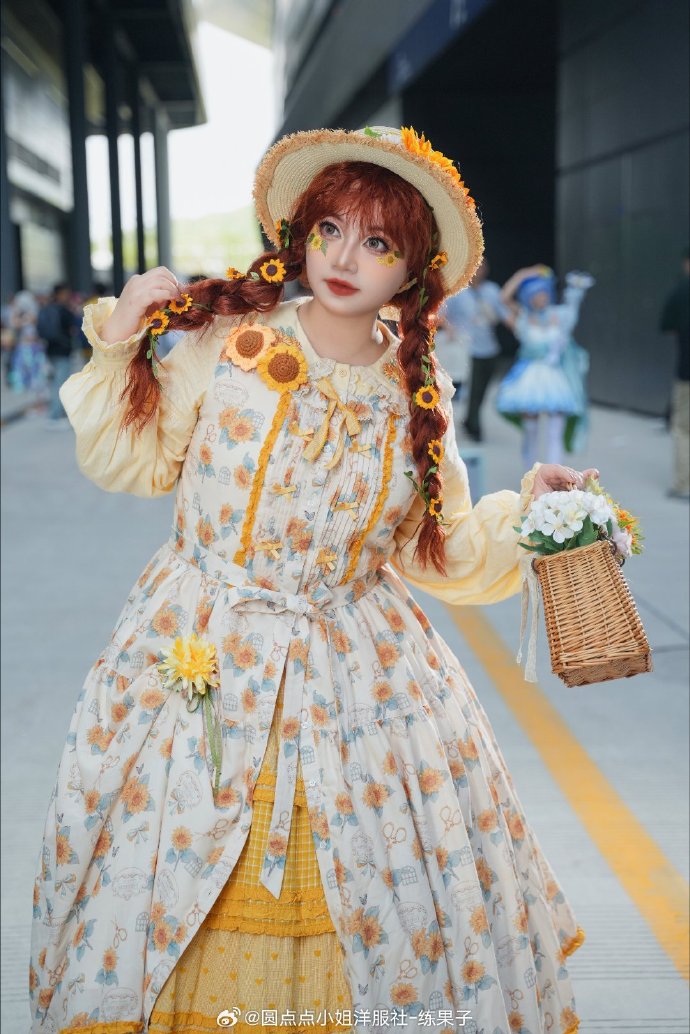 【予約販売】Gardening Sunflower ジャンパースカート プリントタイプ