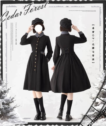 Snow Cedar One-piece coat with classical cape