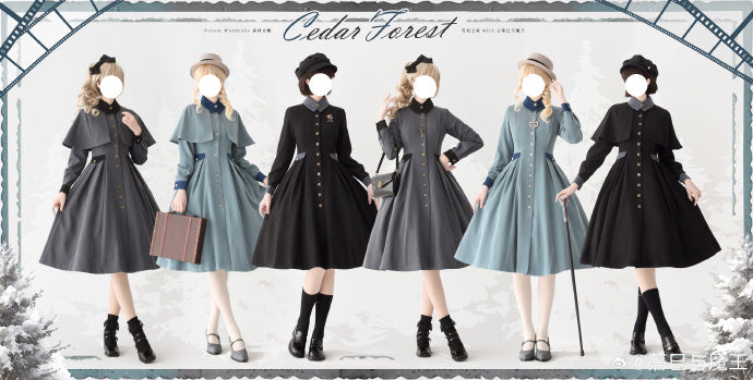Snow Cedar One-piece coat with classical cape