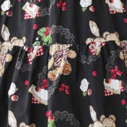 Camellia Berry Short Sleeve Dress Tiered Type Long Length