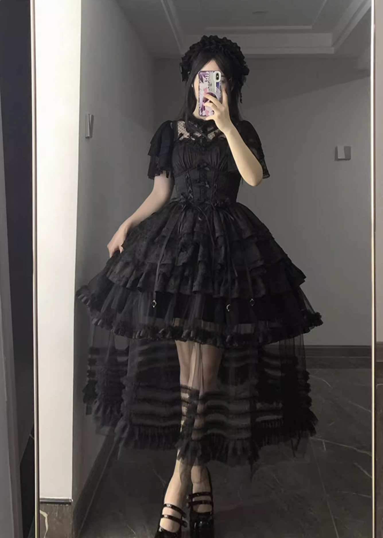 Mirror Waltz Vampire Gothic Jumper Skirt and Long Tulle