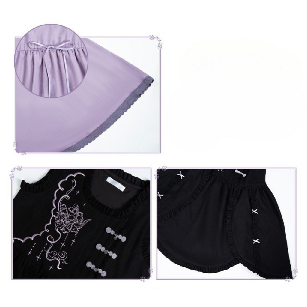 Sweet Moon 鈴蘭刺繍の華ロリエプロンとワンピース