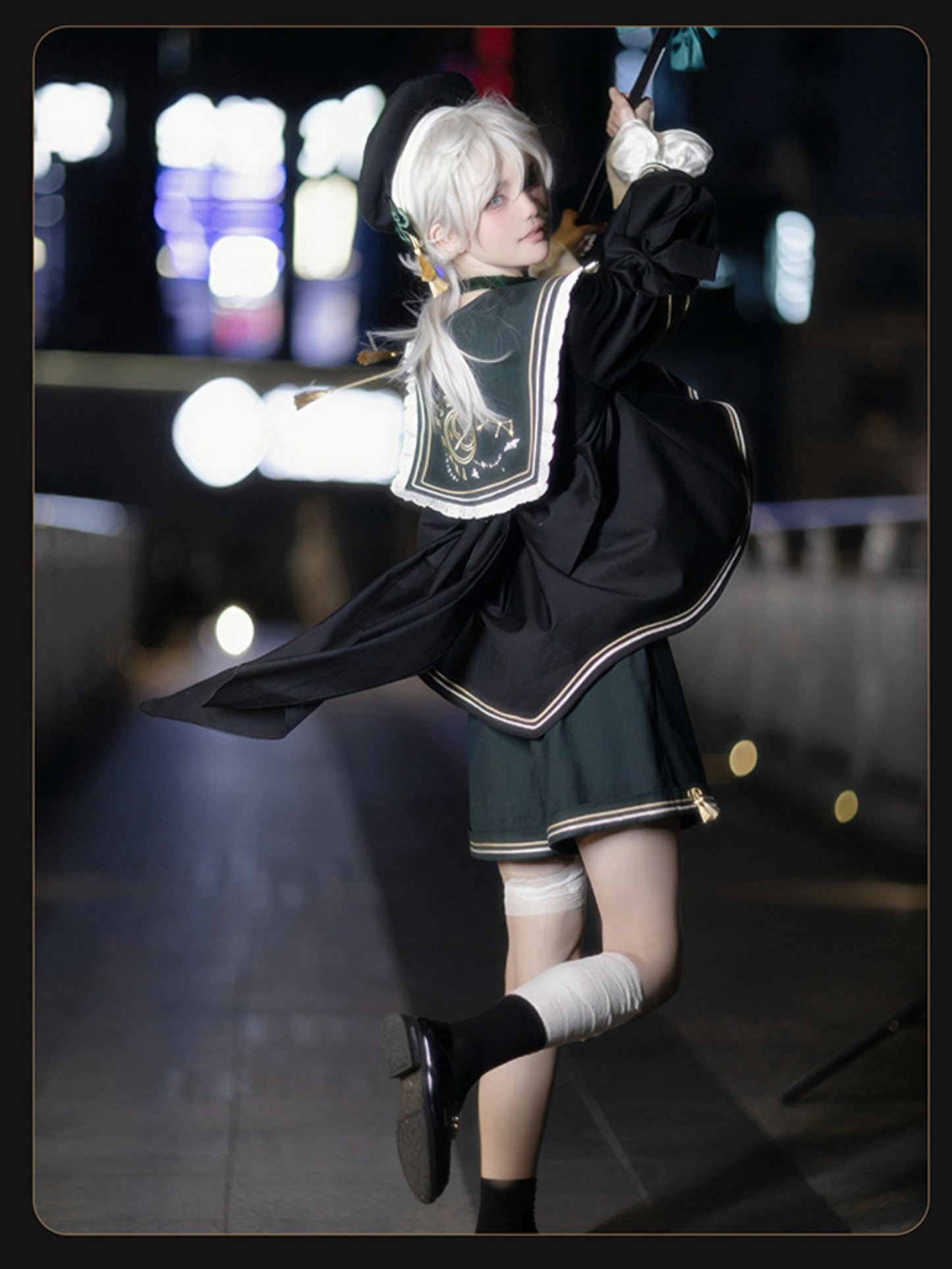 Starry Moon セーラー襟トップスとショートパンツセット