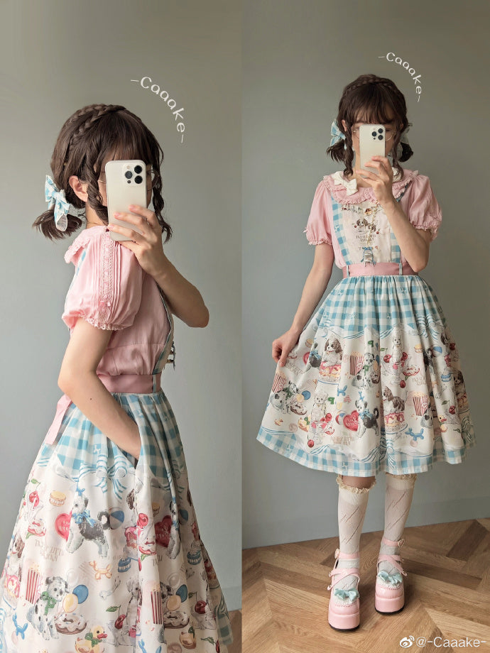 Puppy Patissier 2way overall skirt