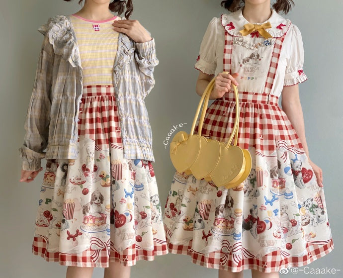 Puppy Patissier 2way overall skirt
