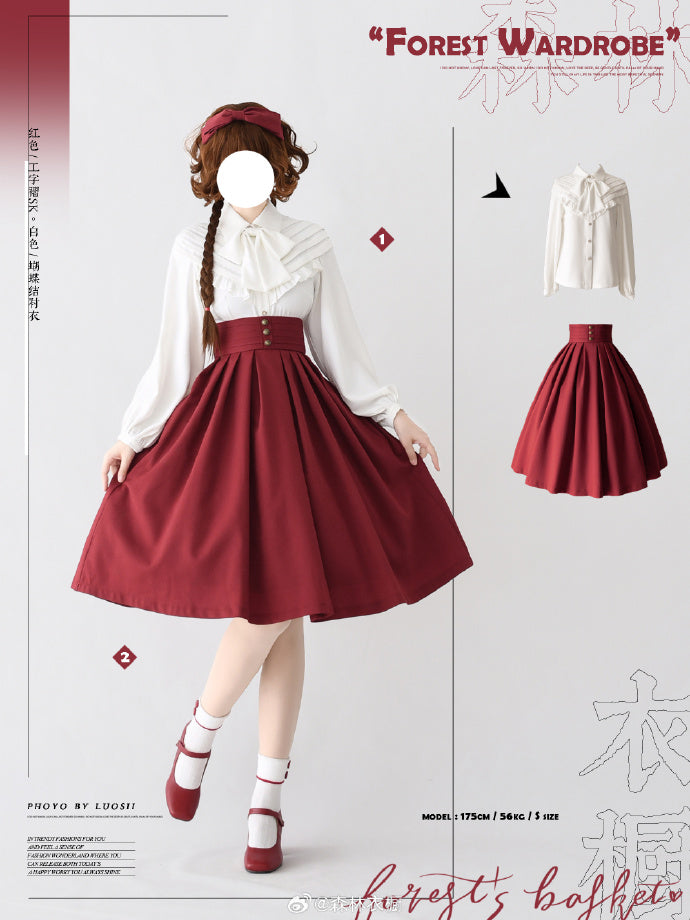 [Pre-order] Forest Basket 4.0 Ribbon Tie Blouse [20% off when purchased together]