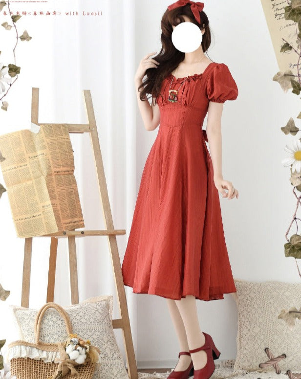 [Pre-order] Forest Gallery Retro Elegant Dress with Ribbon Hair Accessory Type 1