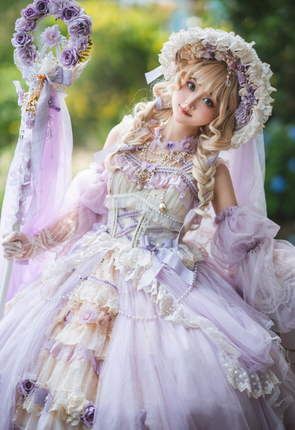 Spring Praise お花とレースのプリンセスドレス・パープル