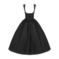 Black rose embroidered collar jumper skirt and jacket, long length