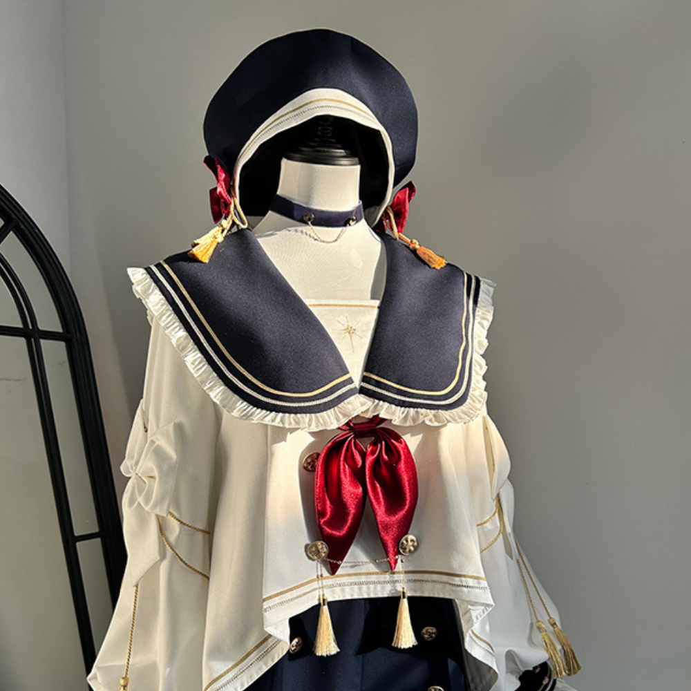 Starry Moon セーラー襟トップスとショートパンツセット