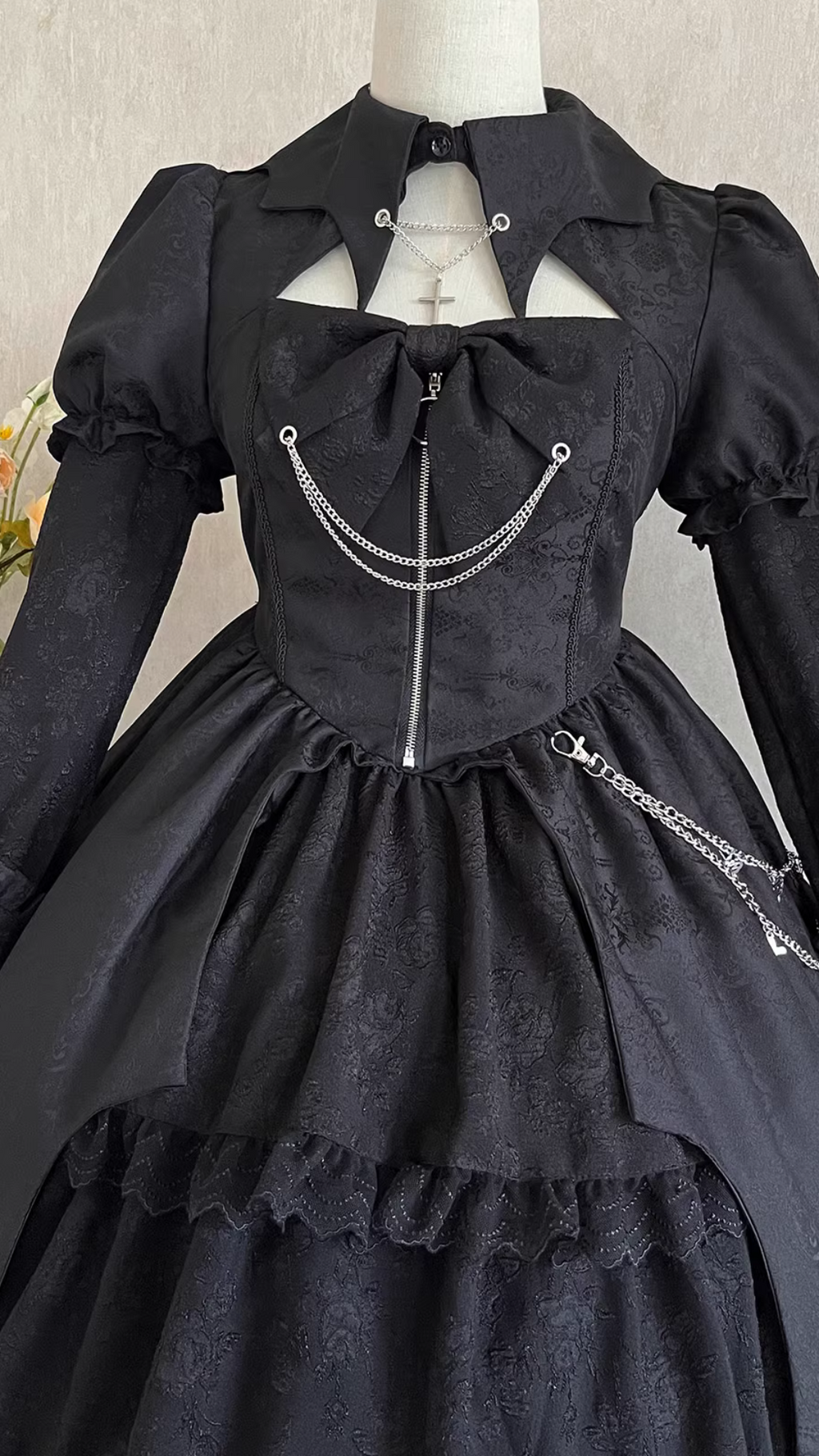 Black Rose Princess コウモリスカート長袖ワンピース