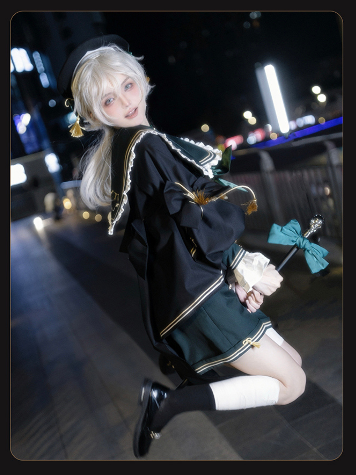 Starry Moon セーラー襟トップスとショートパンツセット