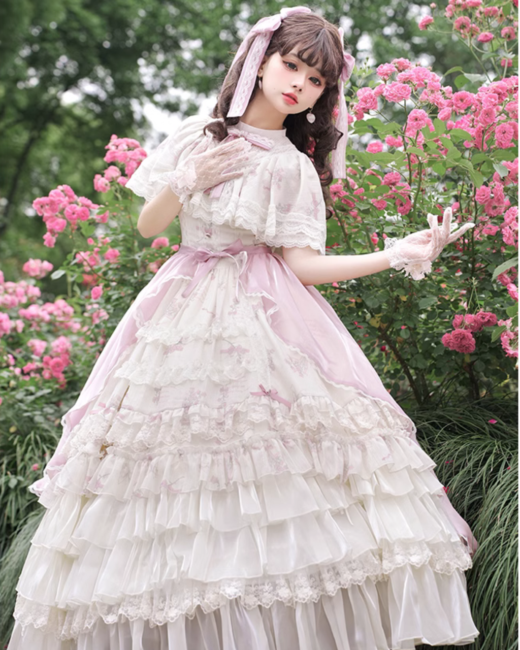 Edwardian quadruple ribbon dress