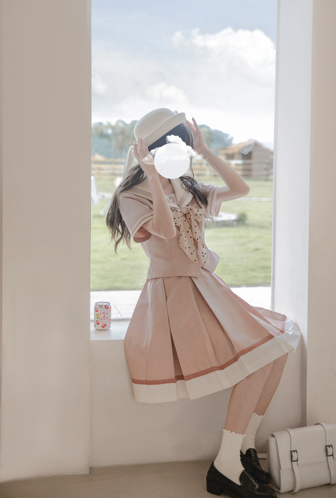 初桜 リボンタイ付きセーラーカラートップス