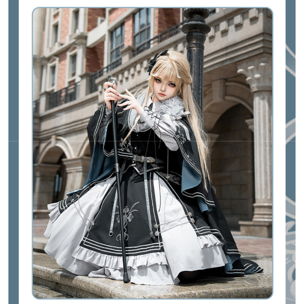 [Pre-order] Dark Night Contract Military Lolita Skirt Set