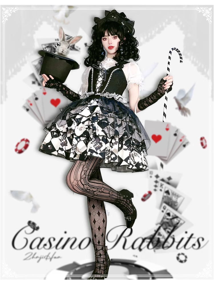 JOKER CARD Setup with block check tulle skirt