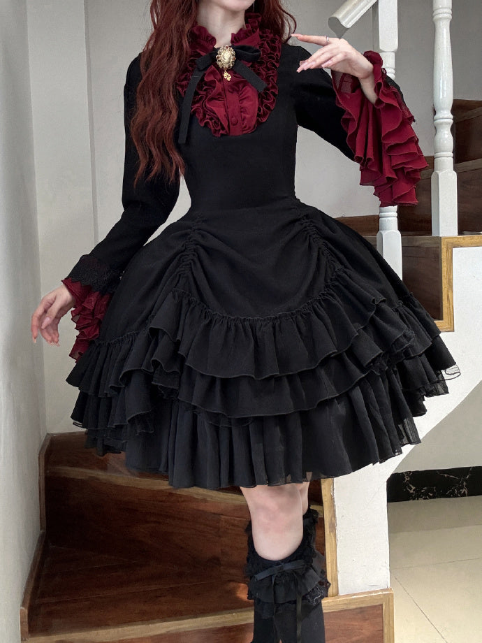 [Pre-orders available until November 12th] Yoiyami Rose Elegant Gothic Frill Dress