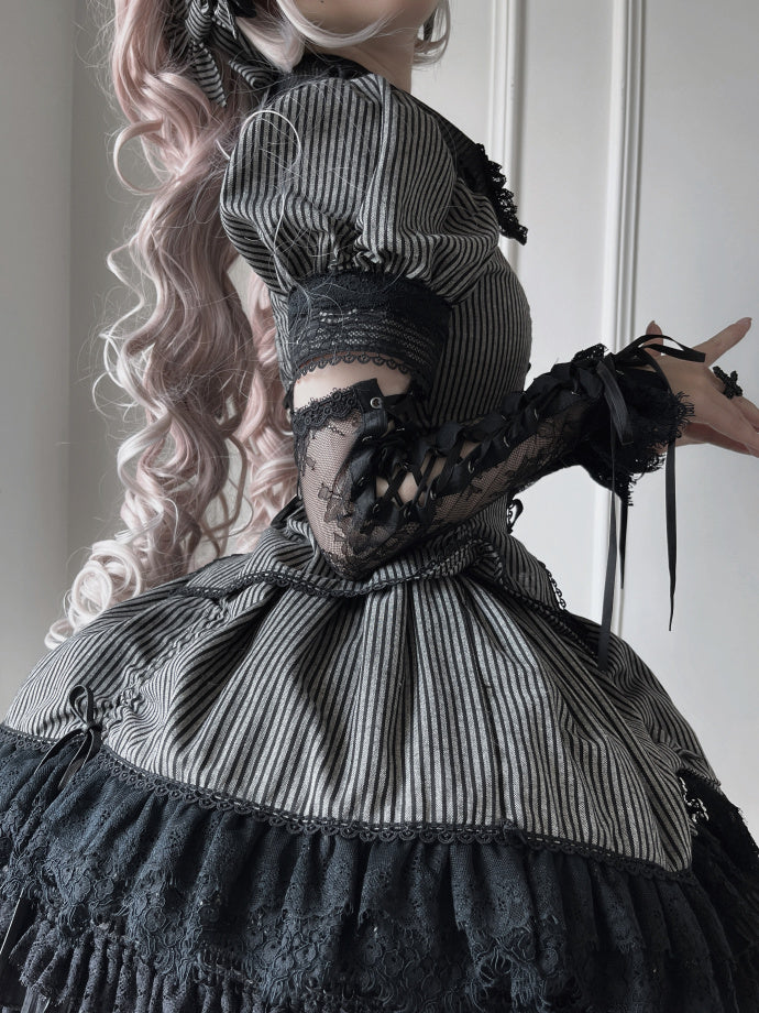 【受注予約6/26まで】条紋十字 ストライプのミニスカートセットアップ