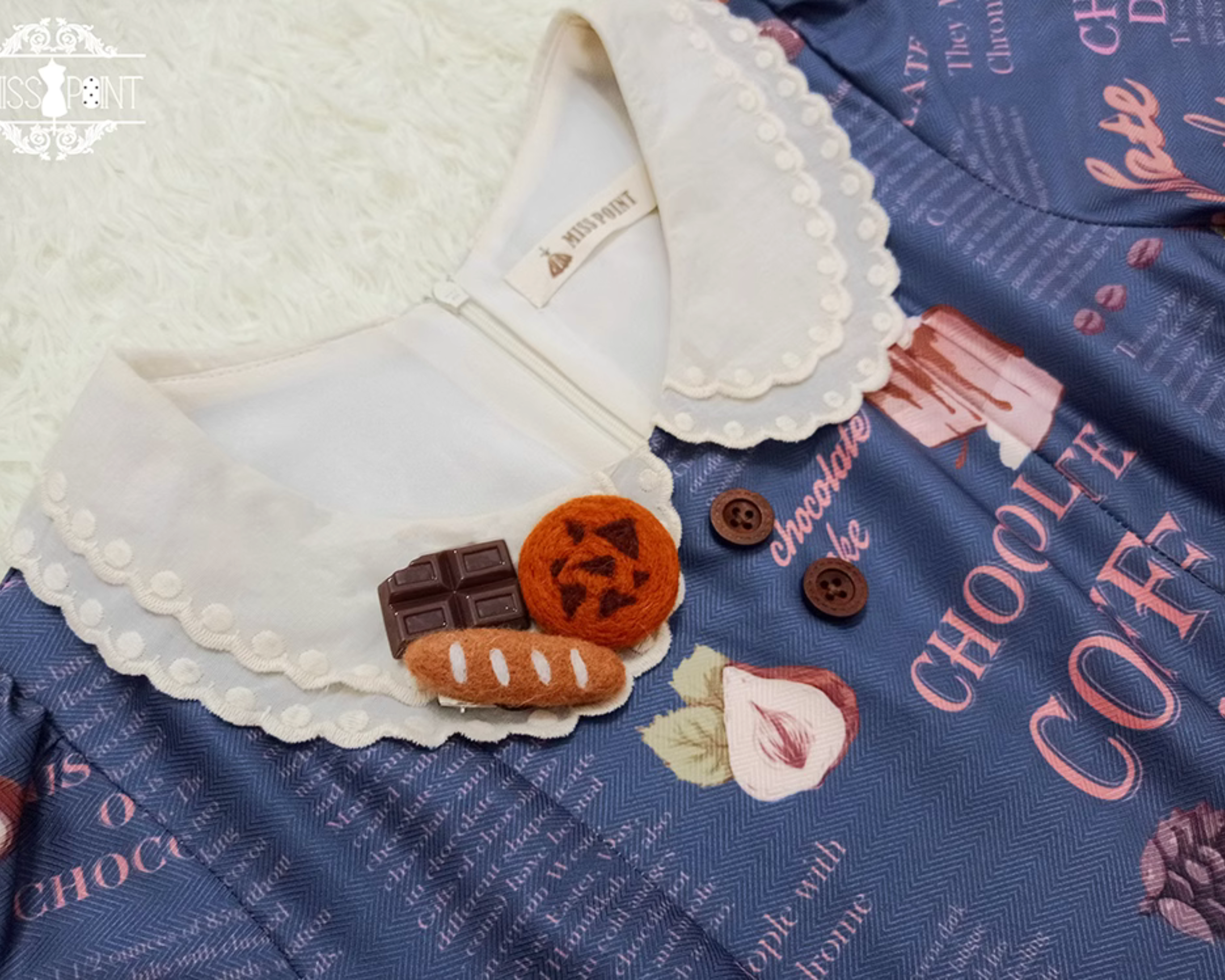 【予約販売】Coffee Break チョコレートプリントワンピース
