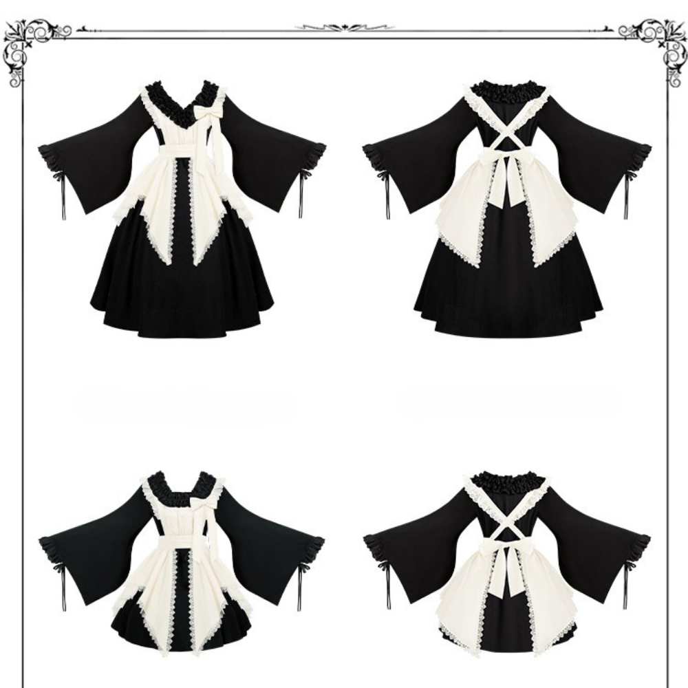 十六夜 和風メイドワンピースセット ロング丈