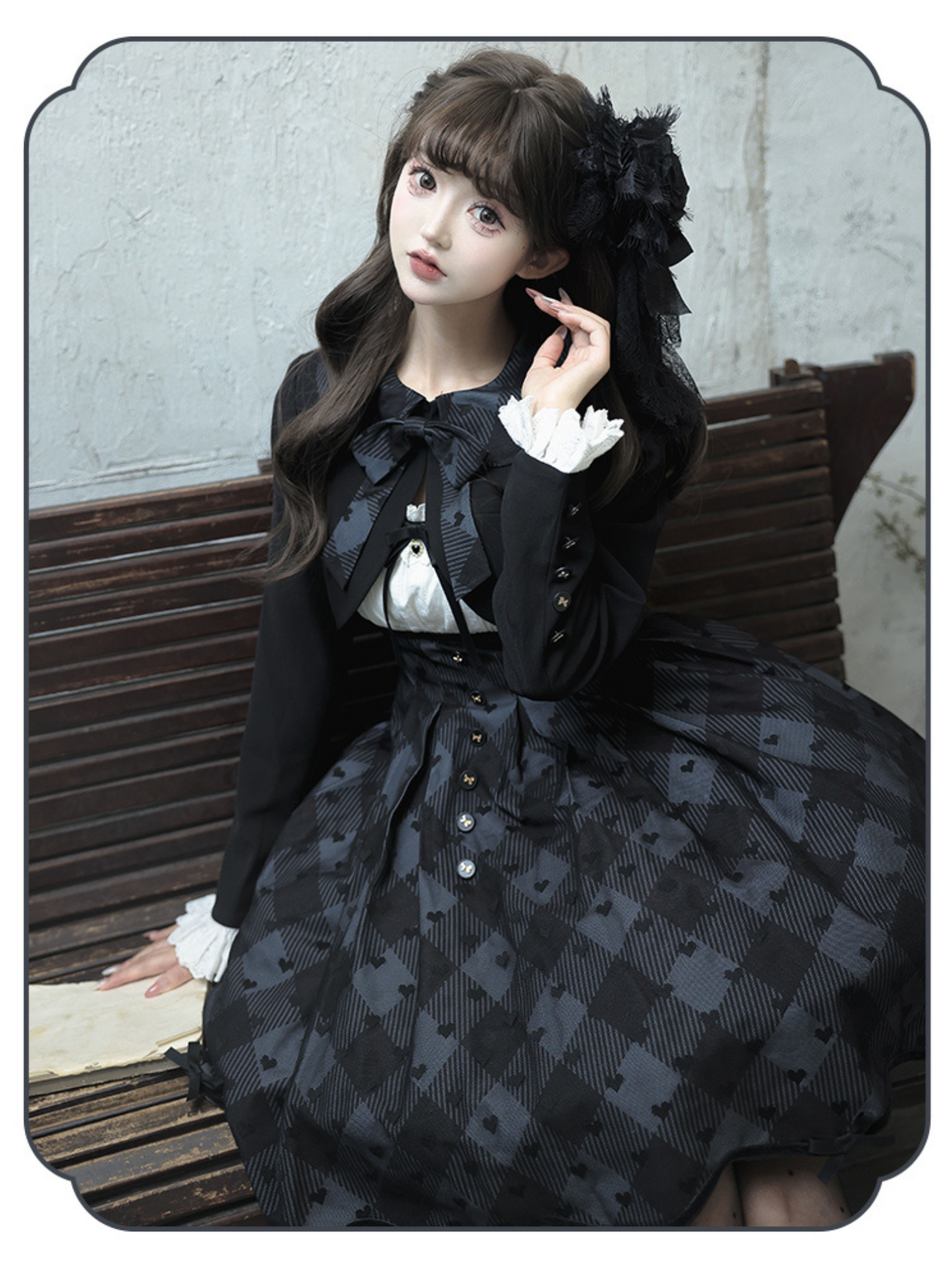 Silent Heart チェック柄ショート丈ジャンパースカートとジャケット