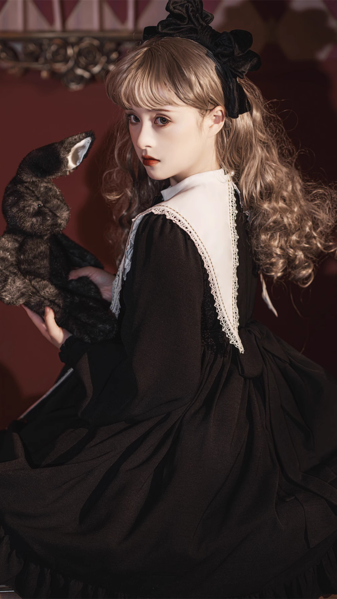 Cross Contract Sister style long sleeve dress with attached collar