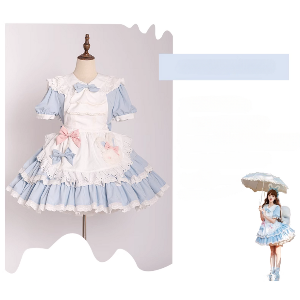 Bunny ear maid dress with apron and headband
