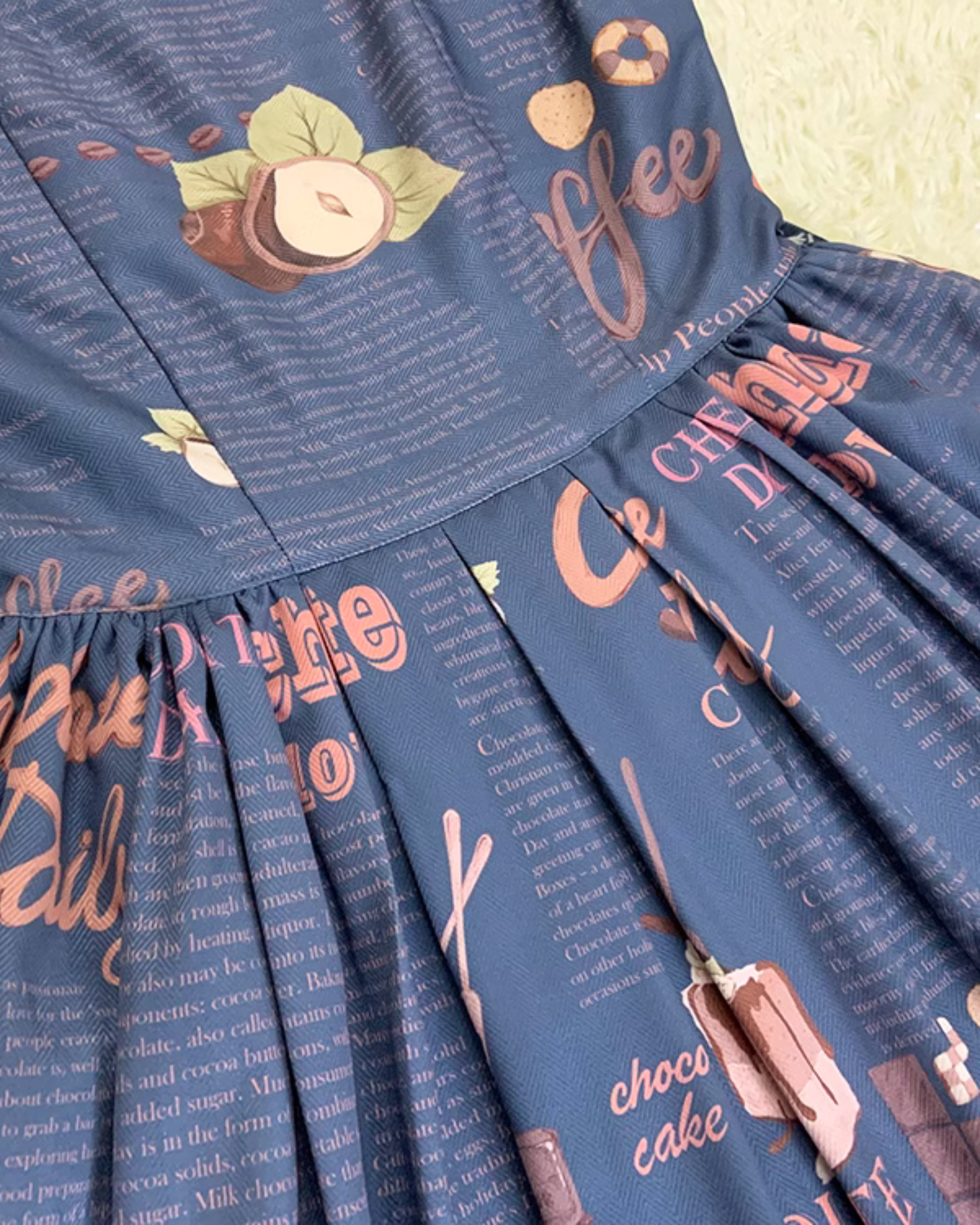【予約販売】Coffee Break チョコレートプリントジャンパースカート