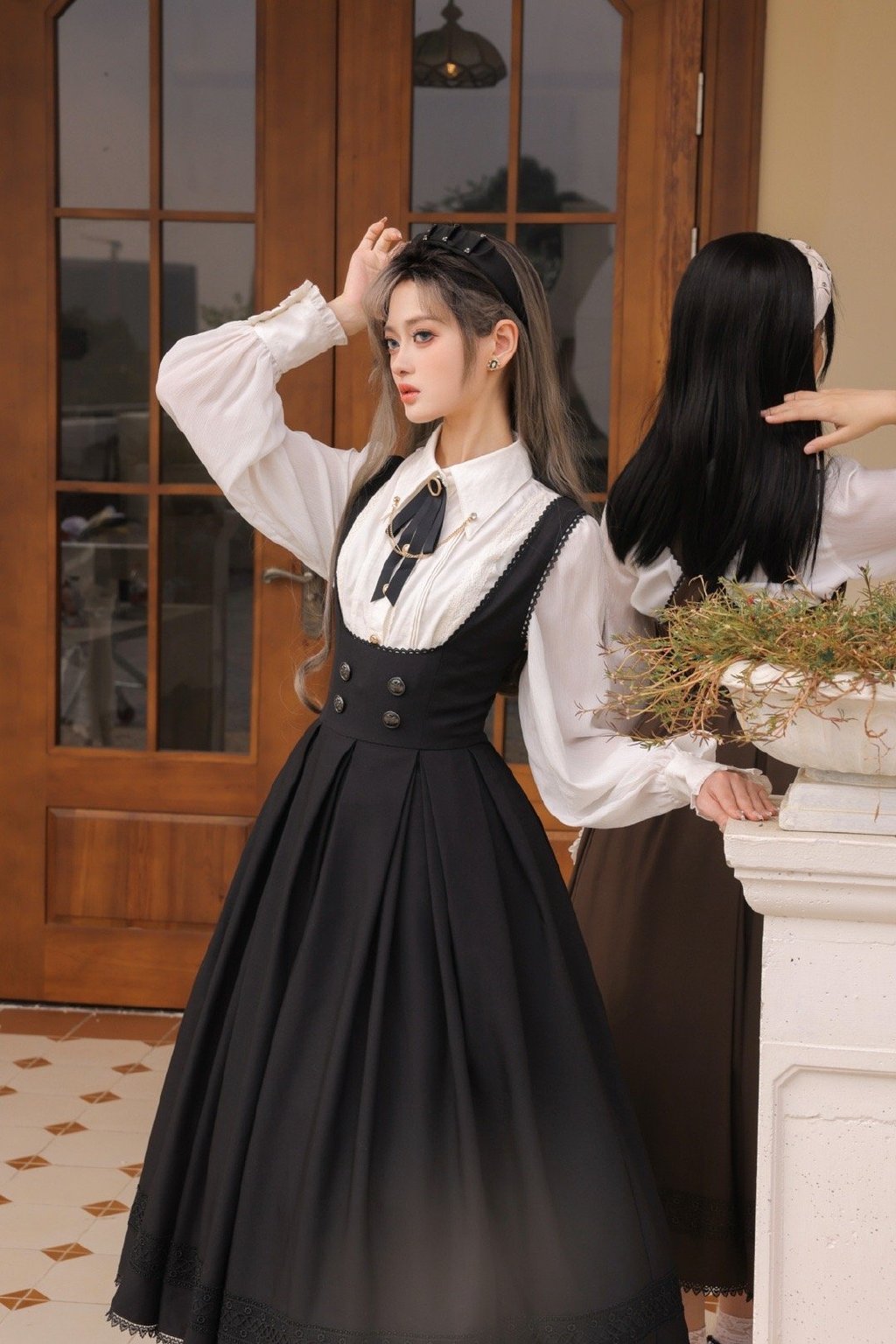 Random Cutting Classical Jumper Skirt