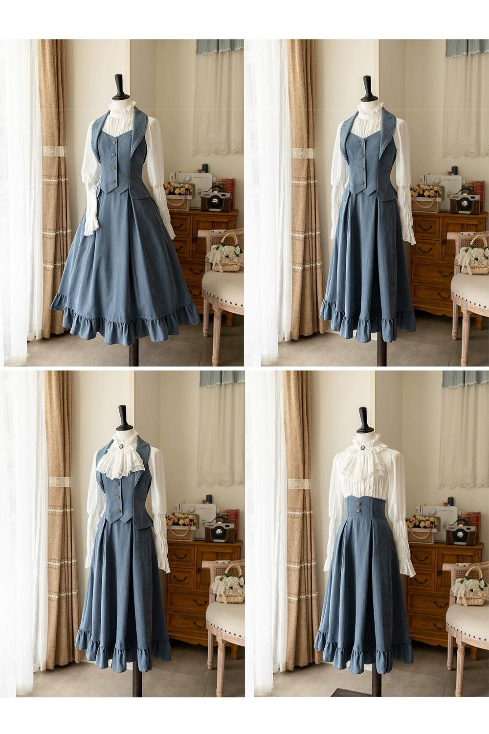 Misty Forest blouse with jabot [20% off when purchased together]