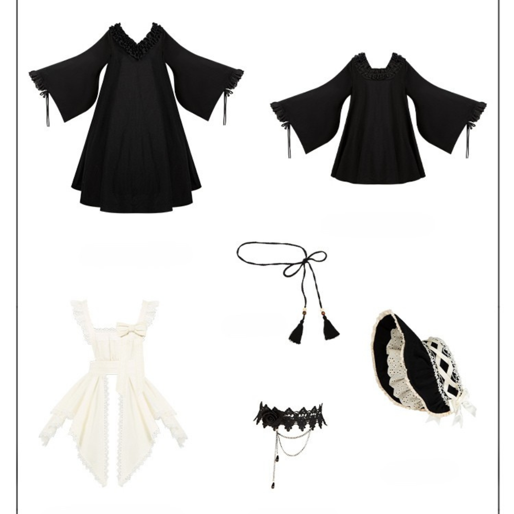 十六夜 和風メイドワンピースセット ロング丈