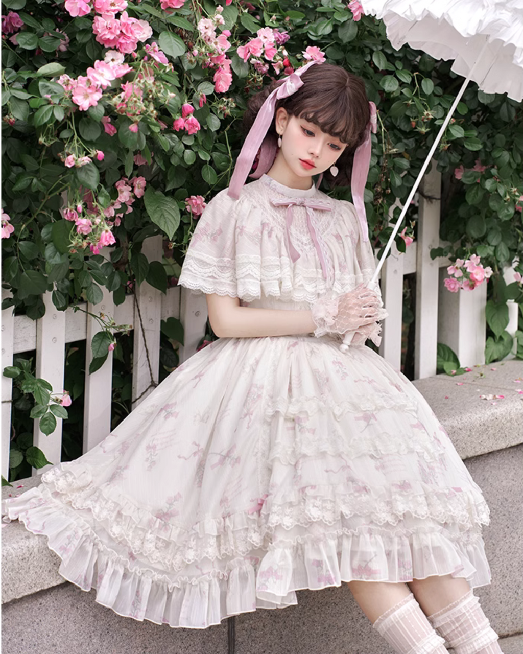 Edwardian quadruple ribbon dress