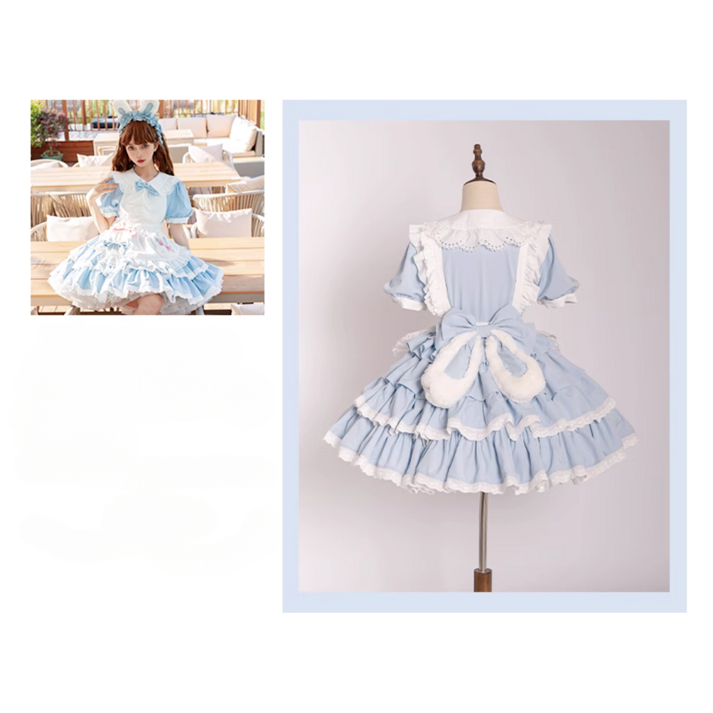 Bunny ear maid dress with apron and headband