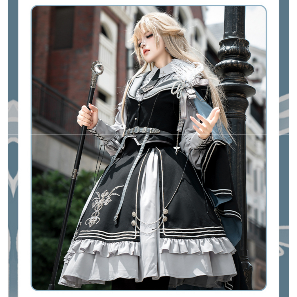 [Pre-order] Dark Night Contract Military Lolita Skirt Set