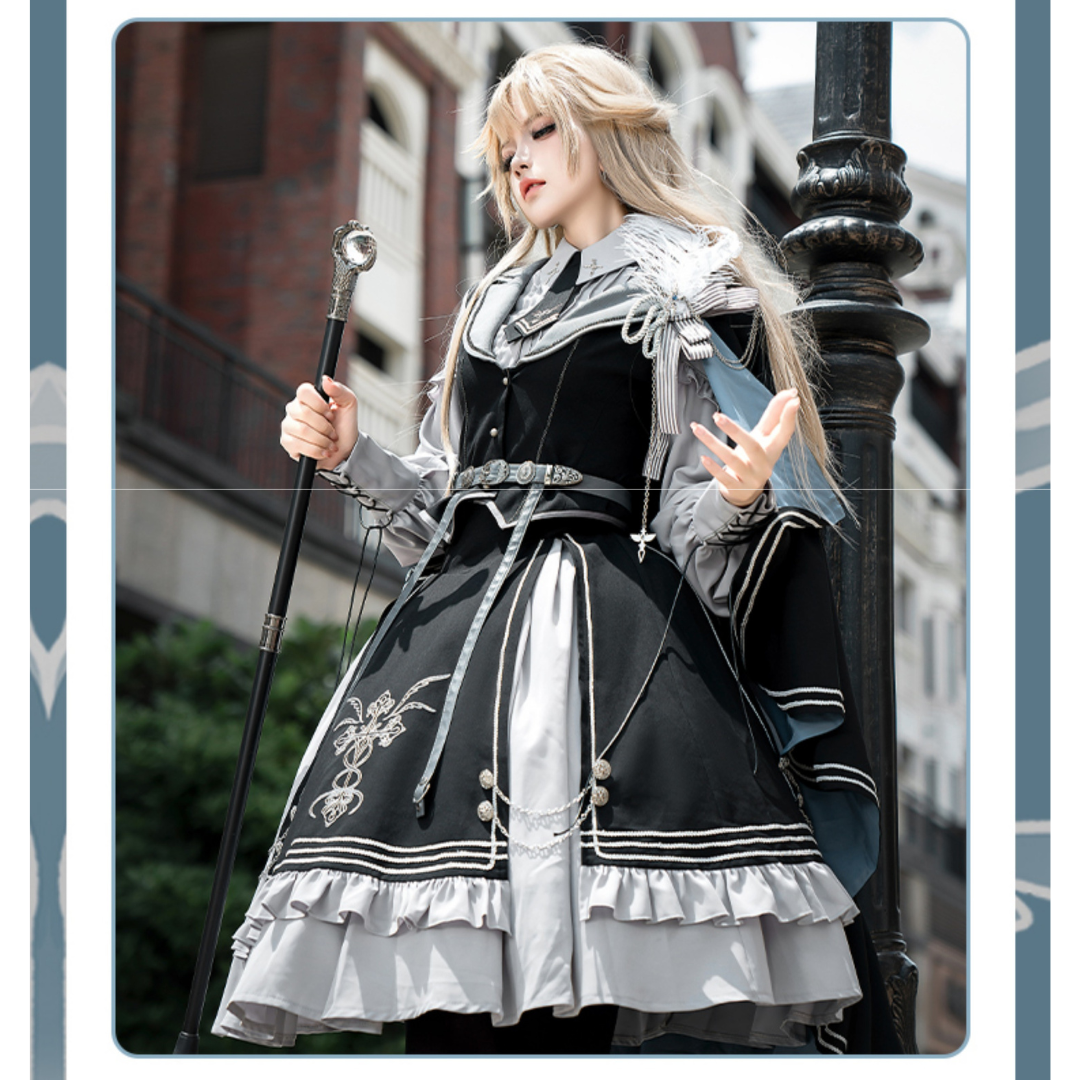 [Pre-order] Dark Night Contract Military Lolita Skirt Set