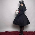 [Pre-orders available until 10/16] Pray on a Moonlight Night Dress, Black, Short Length