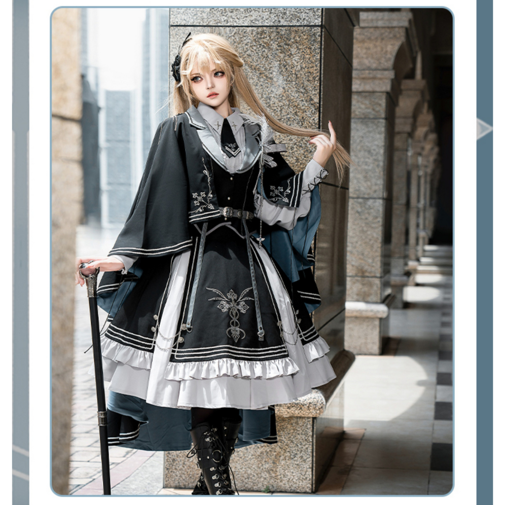 [Pre-order] Dark Night Contract Military Lolita Skirt Set