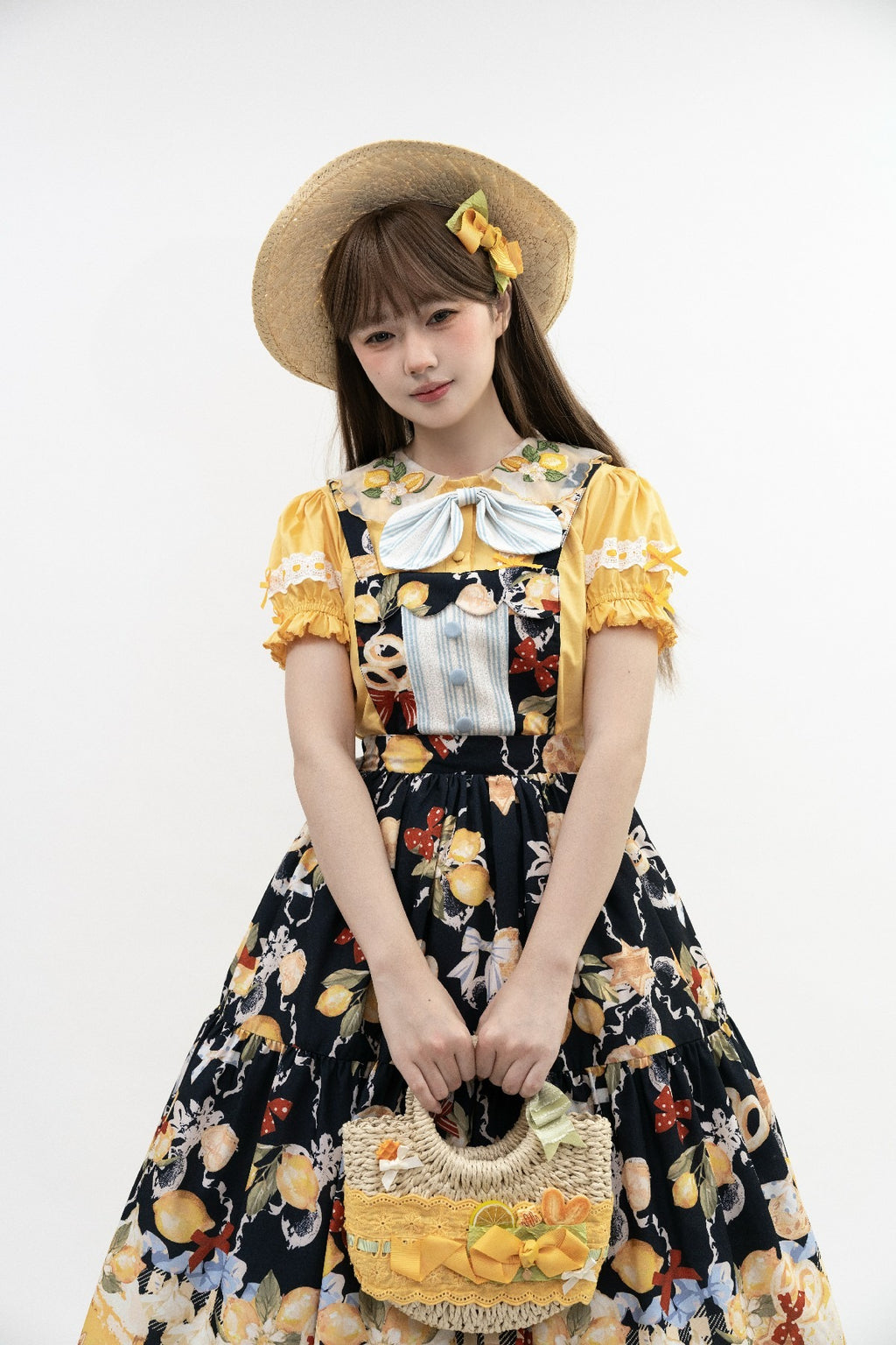 【受注予約6/26まで】Lemon Biscuit サスペンダースカート