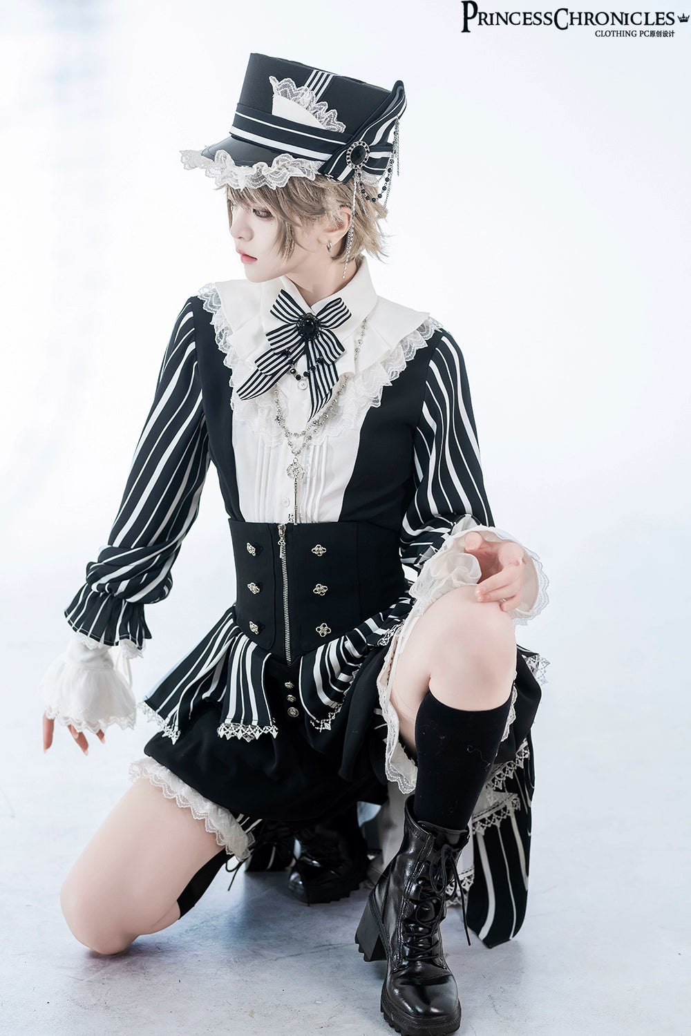 【予約販売】Marvelous Trick 皇子系ストライプショートパンツ