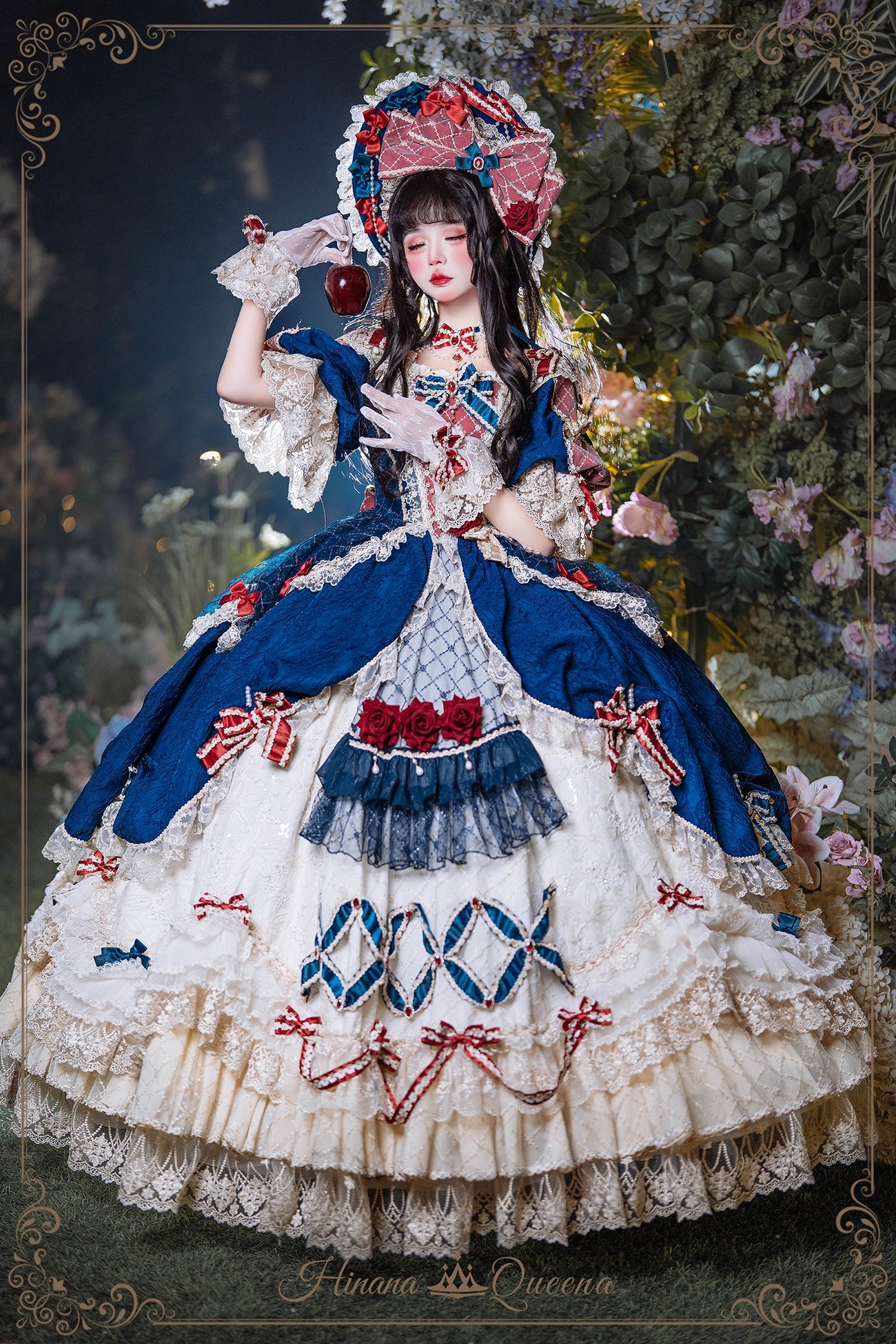 【受注予約6/26まで】Mirror Snow White プリンセスロングドレス・ネイビー